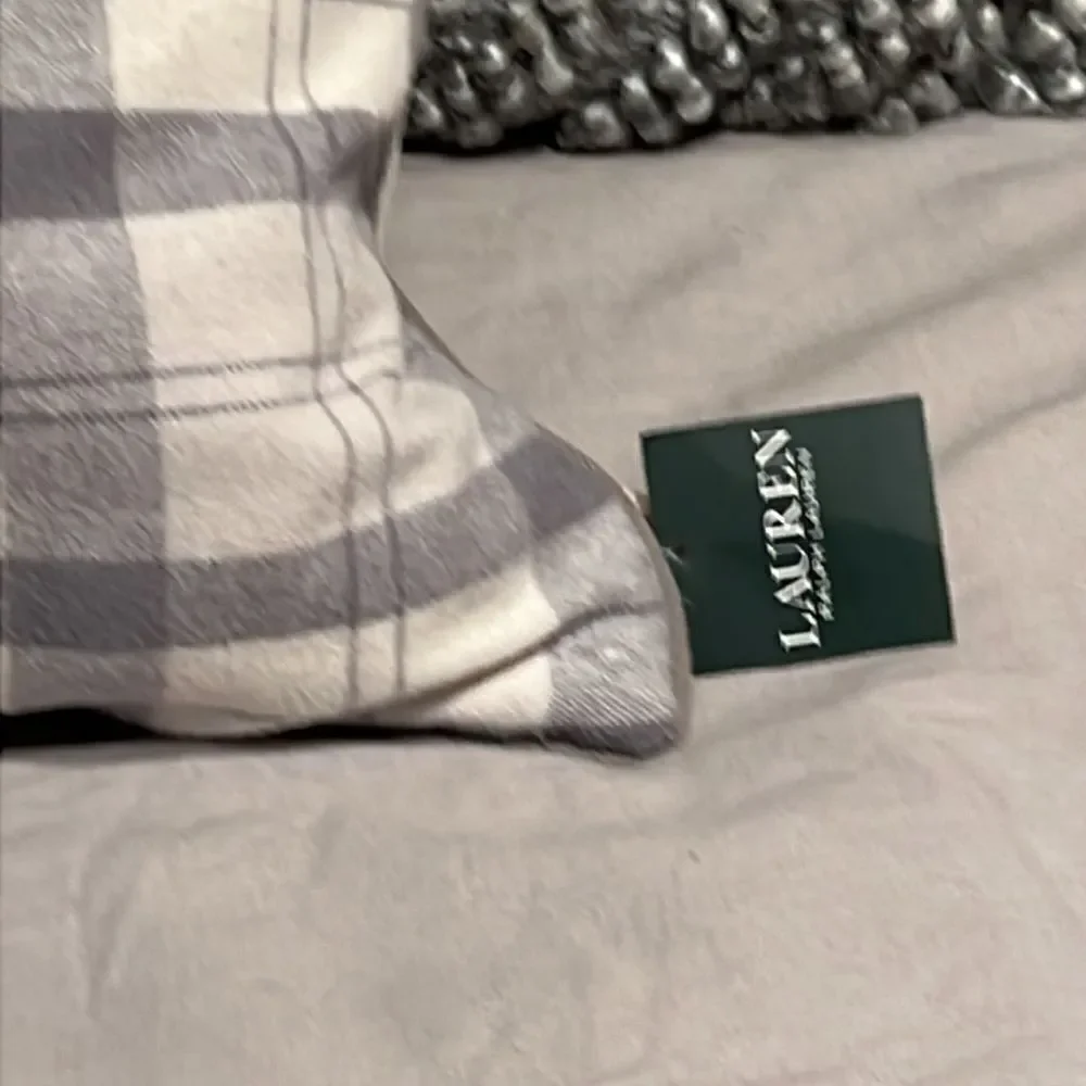 Ralph Lauren Plaid Wool Throw Pillow 20”X20”‎